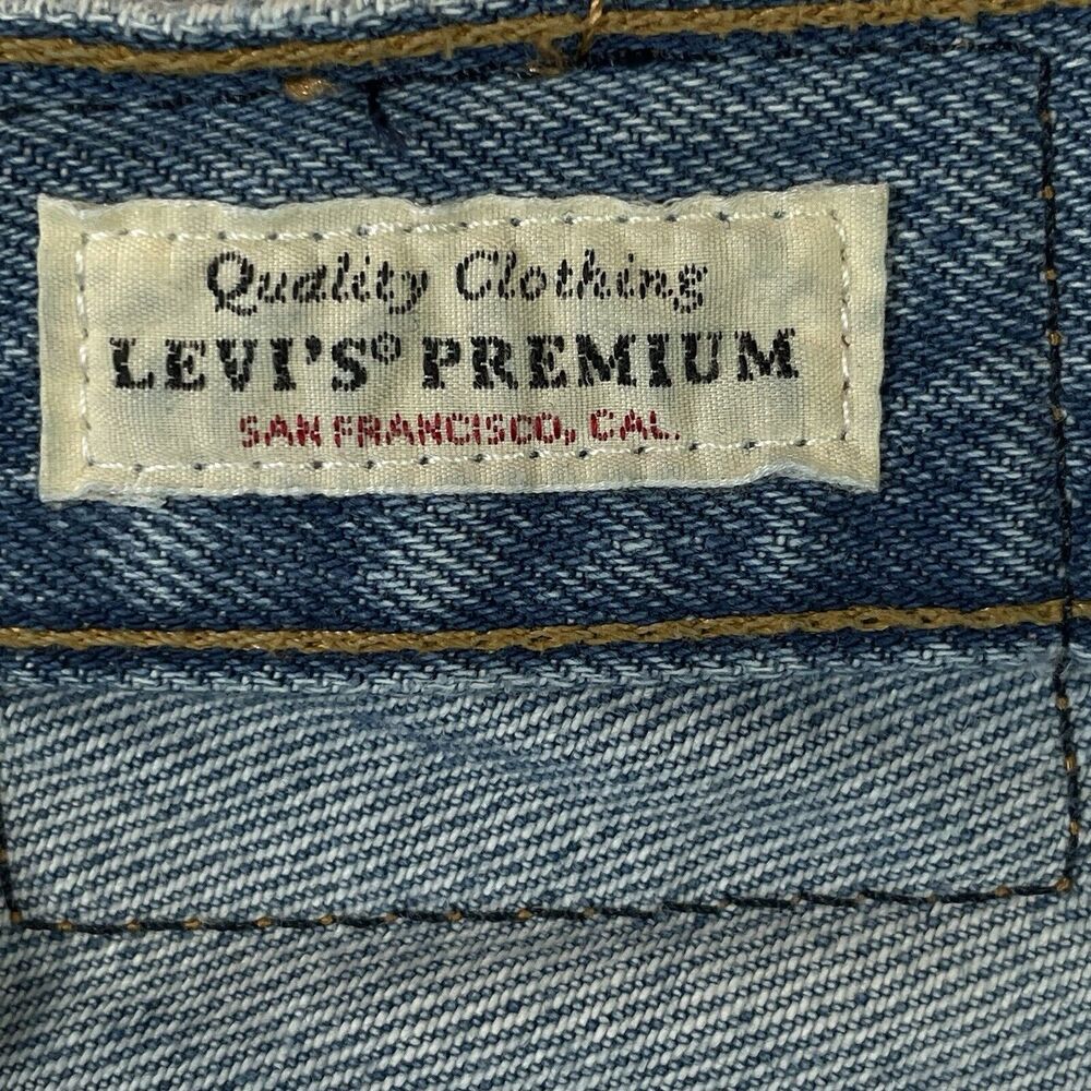 Levi's Premium 501 '90s Selvedge Jeans Women's W28 L32 Big E Destroyed Mid-Rise - Picture 9 of 16